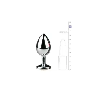 Easytoys Metal Butt Plug No. 2 - Silver/Clear - Análdugó fehér kővel - Image 3