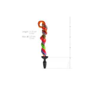 Easytoys - Análdugó szivárvány színű farokkal(fekete) - Image 2