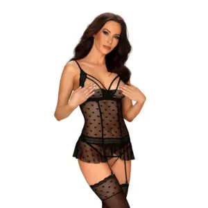 Obsessive Heartia - Fekete fűző + tanga szett - Image 3