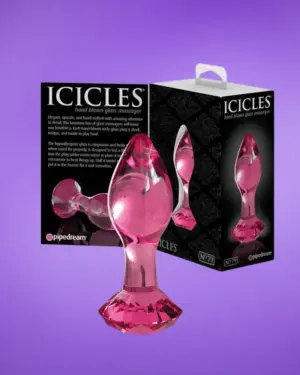 Icicles No.79 - Üveg análdugó (rózsaszín)