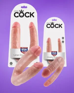 King Cock Penetrator - Duplavégű dildó (natúr)