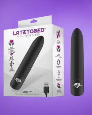 Latetobed Shoty - Tölthető mini vibrátor (fekete)