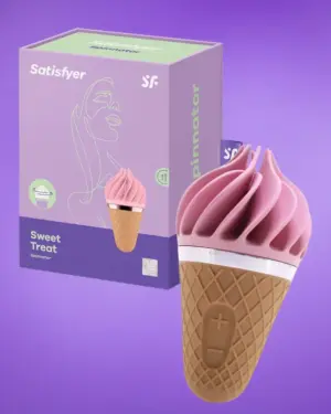 Satisfyer Sweet Treat - Akkus, forgó csiklóvibrátor (pink-barna)