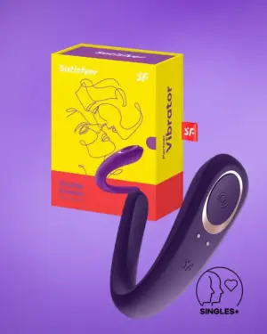 Satisfyer Double Classic - Vízálló, akkus párvibrátor (lila)