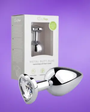 Easytoys Metal No.7 - Análdugó fehér szív kővel