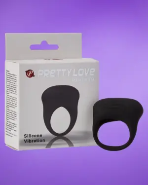 Pretty Love Bertram - Vibrációs péniszgyűrű (fekete)