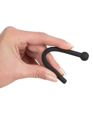 Dilator Piss Play - Üreges, szilikon húgycsőtágító dildó (fekete) - Image 2