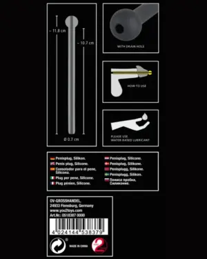 Dilator Piss Play - Üreges, szilikon húgycsőtágító dildó (fekete) - Image 3