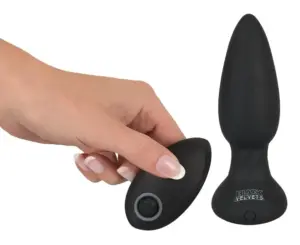 Black Velvet - Akkus, rádiós, pulzáló anál vibrátor (fekete) - Image 2