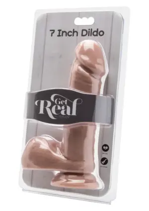 Get Real 7" - Élethű dildó herékkel (natúr) -18cm - Image 2