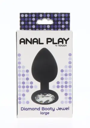 Anal Play Diamond Booty -  Fekete análdugó ezüst kővel L - Image 3