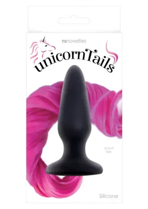Unicorn Tails - Análplug lófarokkal (fekete-pink) - Image 2