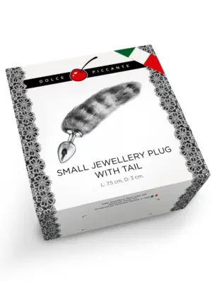 Jewellery Silic Striped Tail - Pink szilikon análdugó rókafarokkal S - Image 3