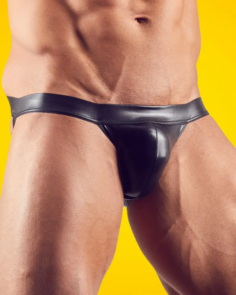 Fényes minimál alsó férfiaknak (fekete) S