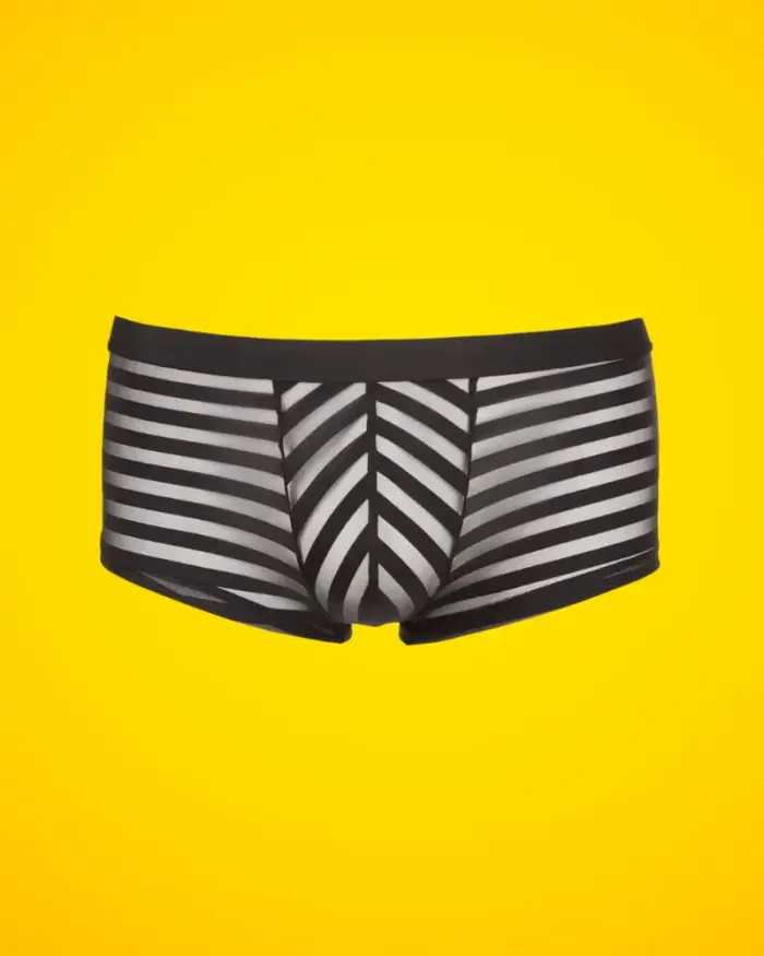 Svenjoyment - Áttetsző, csíkos boxer (fekete) M