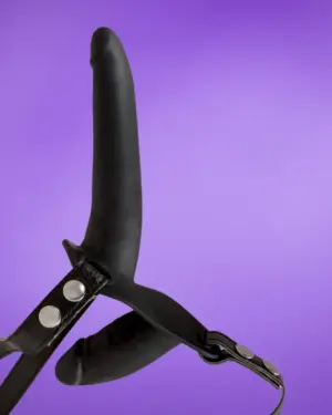 You2Toys - Felcsatolható, szilikon dildó-duó (fekete)