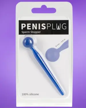 Dilator Sperm Stopper - Gömbös, szilikon húgycsőtágító dildó (kék)