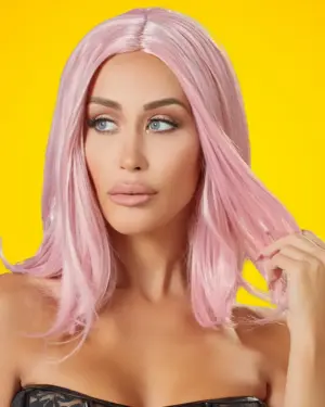 Cottelli - Félhosszú bob paróka (rózsaszín)