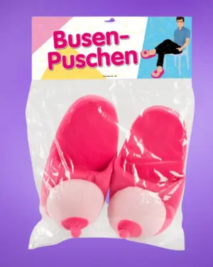 Plüss papucs rózsaszín - mellformájú