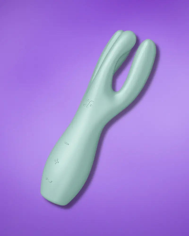 4061504037165-1668705692732.webp Satisfyer Threesome 3 - Akkus csiklóvibrátor (menta) - Image 1
