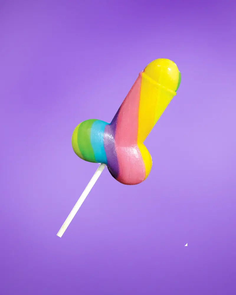 Rainbow Cock Pop - Színes péniszes nyalóka (85g) - gyümölcsös