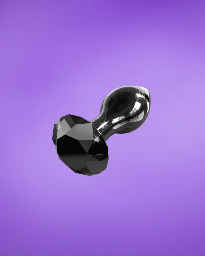 603912747522-1668424176039.webp Icicles No. 78 - Kúpos üveg anál dildó (fekete) - Image 1