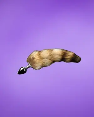 Jewellery Striped Tail - Ezüst análdugó rókafarokkal S