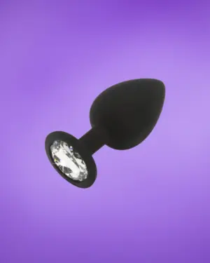 Anal Play Diamond Booty -  Fekete análdugó ezüst kővel L