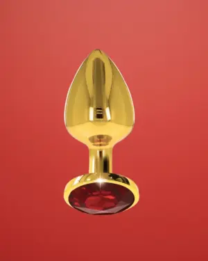 Taboom - Arany análplug piros kővel L