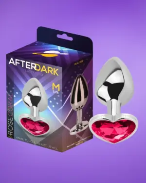 Afterdark - Análdugó szív alakú gyémánt dísszel (rózsaszín) M