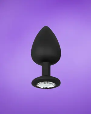 Afterdark Sparkly - Szilikon análdugó ezüst kővel S