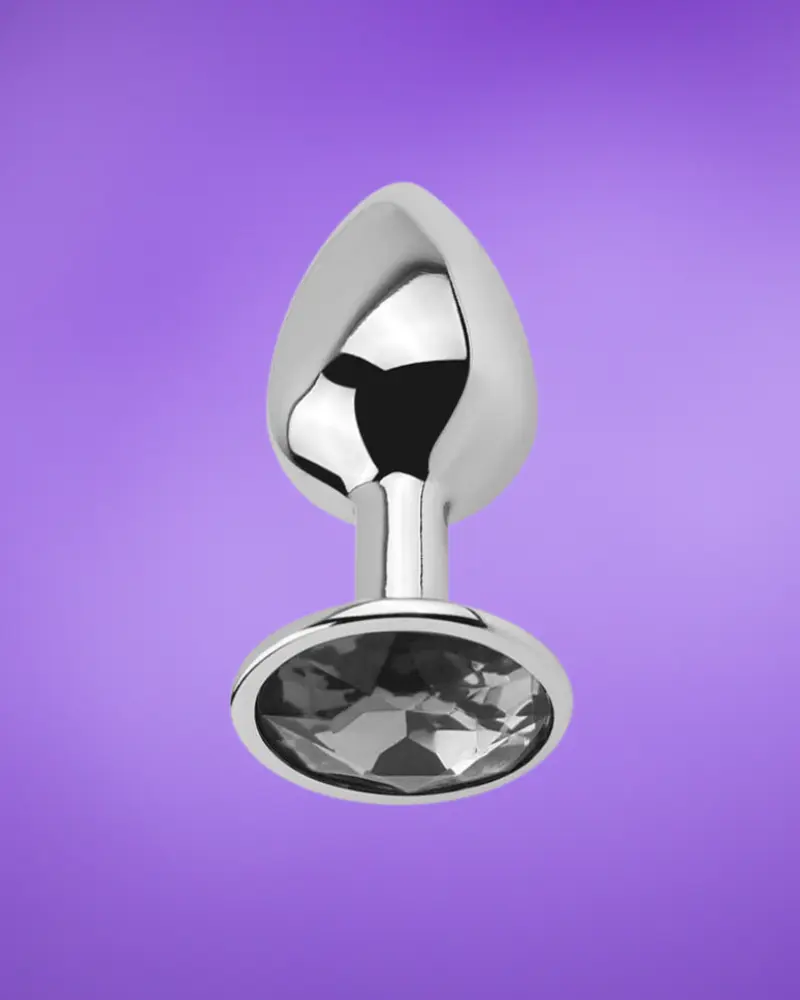 Afterdark - Análdugó gyémánt dísszel (ezüst) L