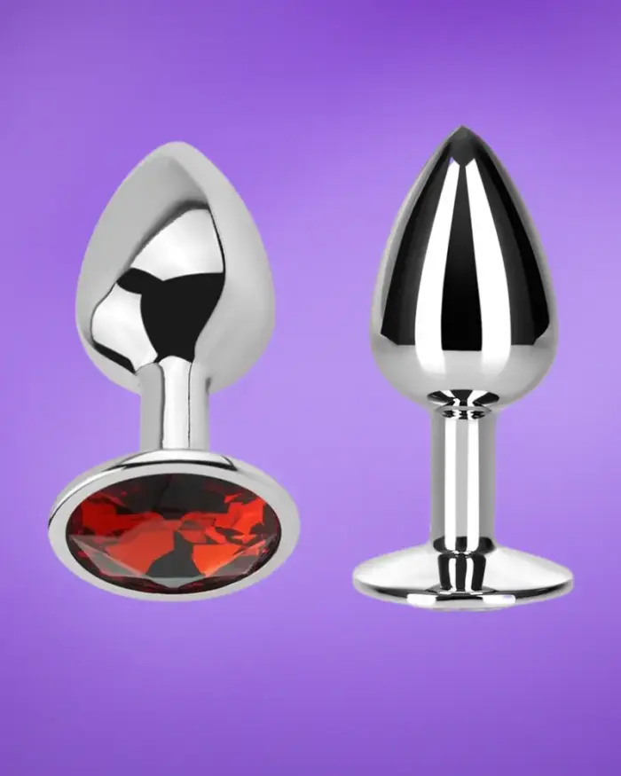 Afterdark - Análdugó gyémánt dísszel (piros) M