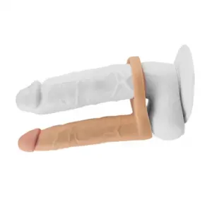 Lovetoy Ultra Soft - Péniszgyűrű análdildóval (natúr) - 16cm - Image 2