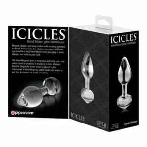 Icicles No. 44 - Kúpos, üveg anál dildó (áttetsző) - Image 2