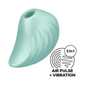 Satisfyer Pearl Diver - Akkus, léghullámos csikló vibrátor (menta) - Image 6