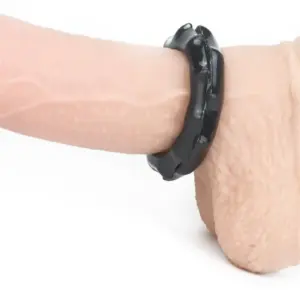 Lovetoy - Power Plus Cockring 1 - Bordázott péniszgyűrű (fekete) - Image 6