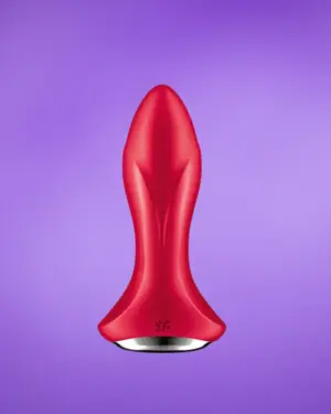 Satisfyer Rotator Plug 1 - Akkus, forgó gyöngyös anál vibrátor (piros)