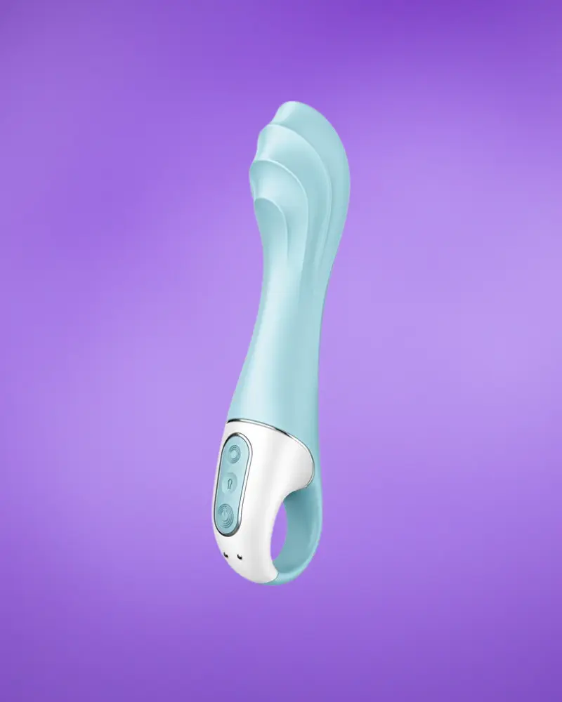 Satisfyer Air Pump Vibrator 5 - Okos, akkus pumpálható vibrátor (kék)
