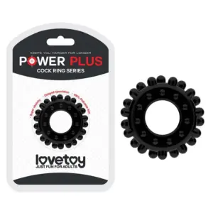 Lovetoy - Power Plus Cockring 3 - Rücskös péniszgyűrű (fekete) - Image 6