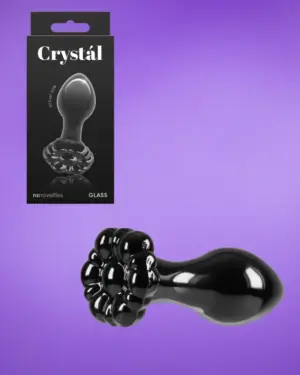 Crystal Flower - Üveg análdugó virág motívummal