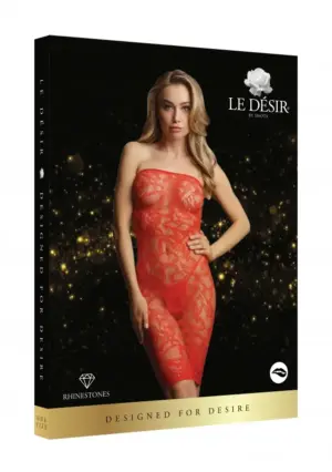 Le Désir Star Rhinestone Dress - Szexi ruha (piros) S/L - Image 5