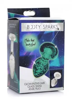 Booty Sparks Glow in the Dark - Üveg anál dildó (áttetsző) - kicsi - Image 4