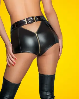 Noir Handmade F218 - Fényes, fém csatos forrónadrág