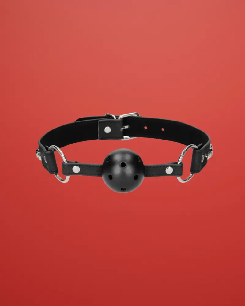 OU569BLK-1671095620719.webp Ouch Diamond - Szájpecek strasszos szíjjal - Image 1