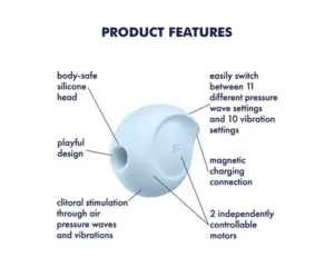 Satisfyer Sugar Rush - Akkus, léghullámos csikló vibrátor (kék) - Image 6