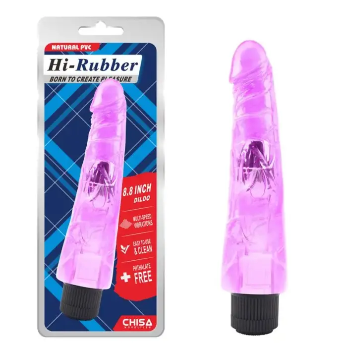 Chisa Hi-Rubber 8,8" - Zselés lila vibrátor (23 cm) - Image 2