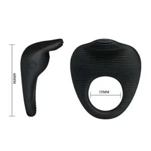 Pretty Love Thimble - Vibrációs péniszgyűrű (fekete) - Image 4