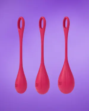 Satisfyer Yoni Power 1 - Gésagolyó szett - piros (3 részes)