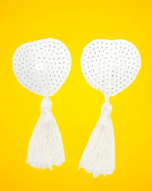 Fetish Addict - Flitteres mellbimbódísz (fehér)